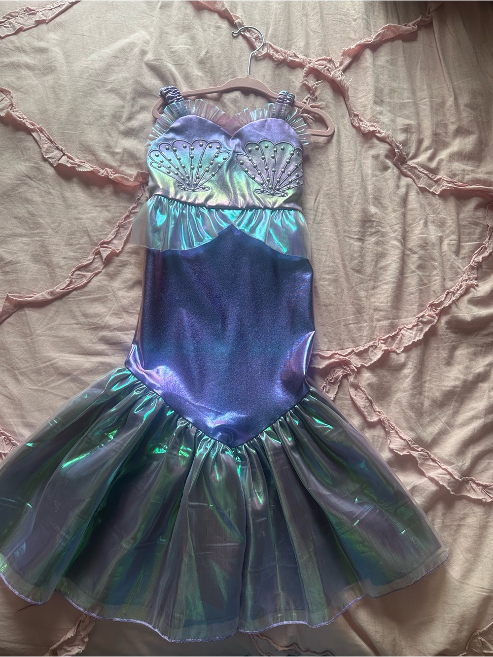 Iridescent Purple Mermaid Kids Costume Dress
